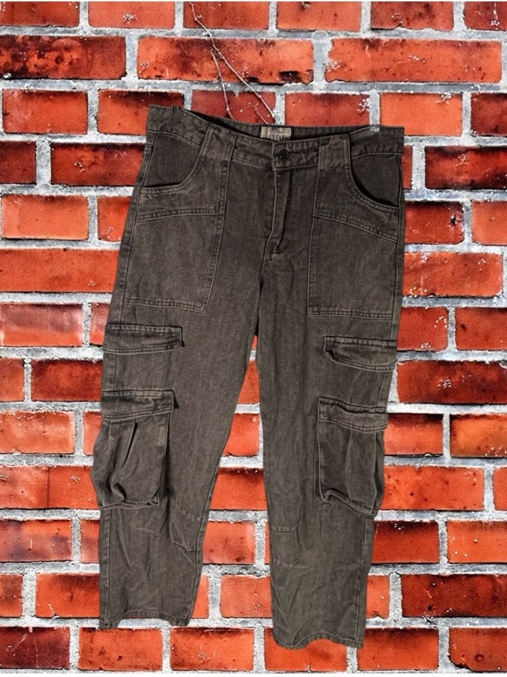 Blue Asphalt Cargo Pants Wide Leg Black Size Medium NWT